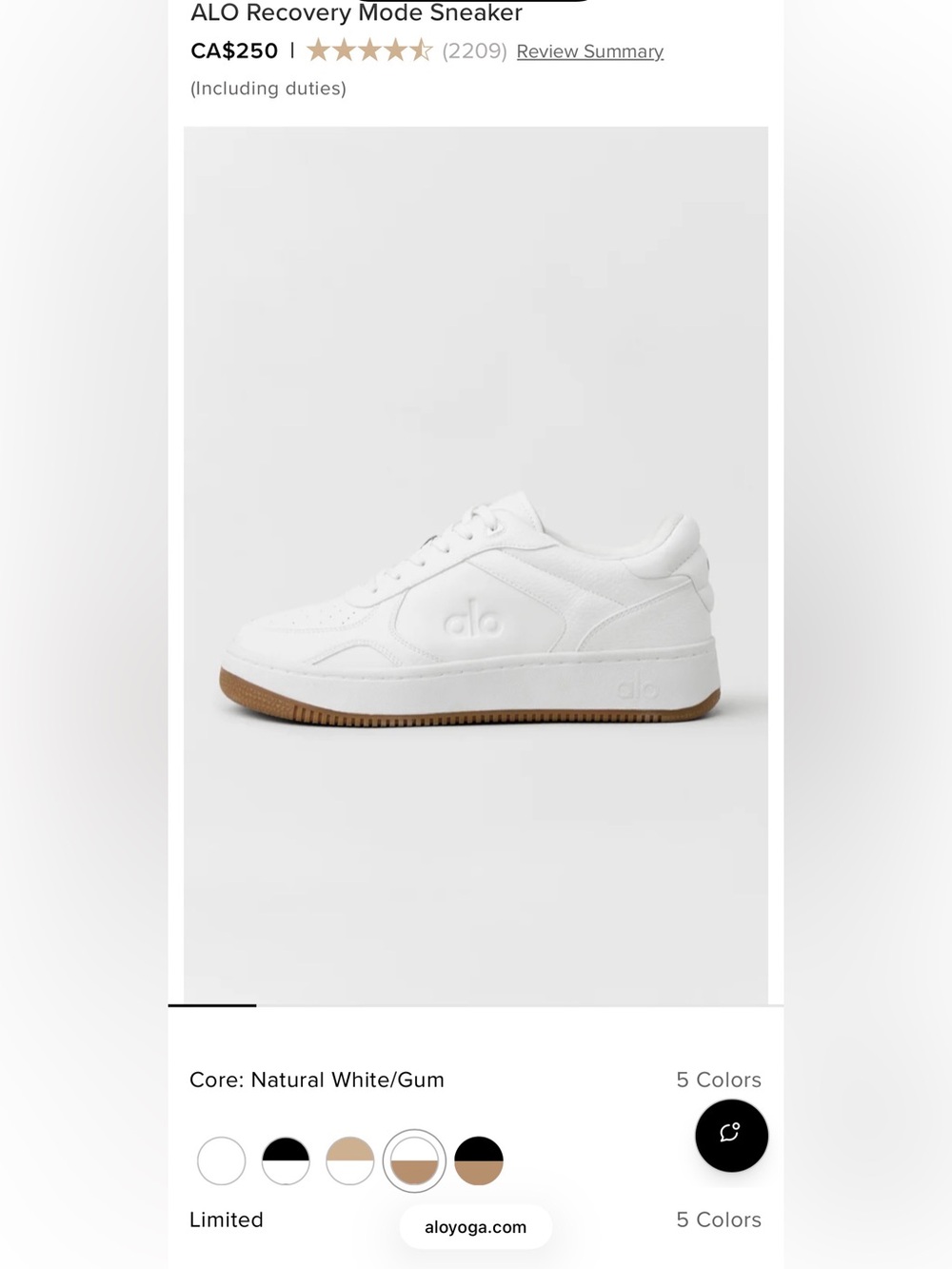 ALO Yoga women Natural White and gum Sneaker